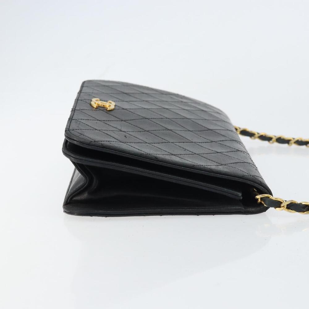 CHANEL Matelasse Chain Shoulder Bag Lamb Skin Black Gold CC Auth bs31513 - Picture 3 of 16